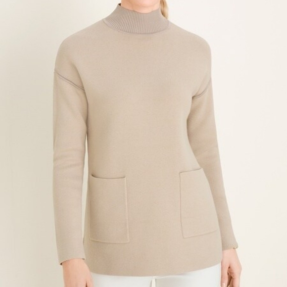 Chicos Milano-Stitch Mock-Neck Pullover Sweater - Picture 1 of 7